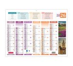 Calendrier semestriel mural 2026 - 4 saisons - 32 x 42 cm