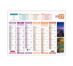 Calendrier semestriel mural 2027 - 4 saisons - 32 x 42 cm