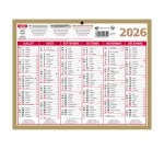 Calendrier semestriel mural 2026 - Or - 21 x 26,5 cm