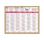 Calendrier semestriel mural 2027 - Or - 21 x 26,5 cm