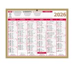 Calendrier semestriel mural 2026 - Or - 21 x 26,5 cm