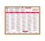 Calendrier semestriel mural 2027 - Or - 21 x 26,5 cm
