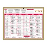 Calendrier semestriel mural 2027 - Or - 21 x 26,5 cm