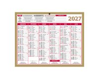 Calendrier semestriel mural 2027 - Or - 21 x 26,5 cm
