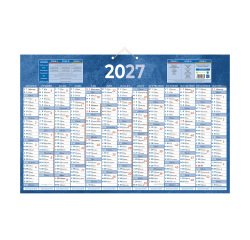 Calendrier annuel mural année 2027 - 13 mois recto / blanc verso - 43 x 65 cm