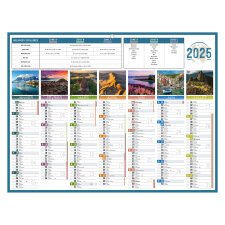 Calendrier semestriel mural 2025 - planète - 32 x 42 cm