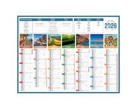 Calendrier semestriel mural 2026 - Planète - 32 x 42 cm