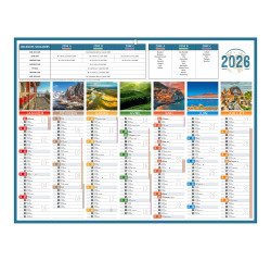 Calendrier semestriel mural 2026 - planète - 32 x 42 cm