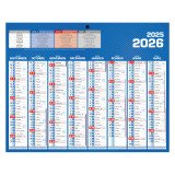 Calendrier semestriel mural année 2025 / 2026 - 16 mois - 21 x 26,5 cm