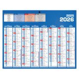 Calendrier semestriel mural année 2024 / 2025 - 16 mois - 21 x 26,5 cm