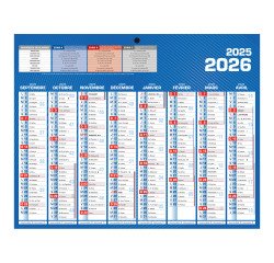 Calendrier semestriel mural 16 mois - septembre 2025 décembre 2026 - 21 x 26,5 cm