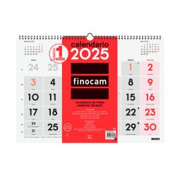 Calendario Pared L 430x310 Mes Vista Números Grandes Finocam