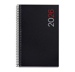 Agenda espiral City semana vista horizontal 117 x 182 mm Polipropileno negro Miquelrius