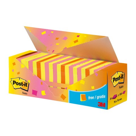 Pack de 18 notas reposicionables con aroma frutal Post-it 76 x 76 mm - Bloc de 100 hojas + 6 GRATIS