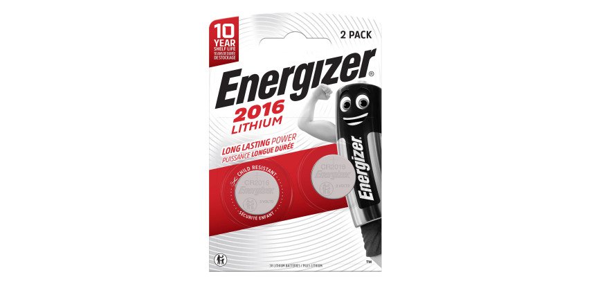 Blister van 2 lithium-batterijen Energizer CR2016