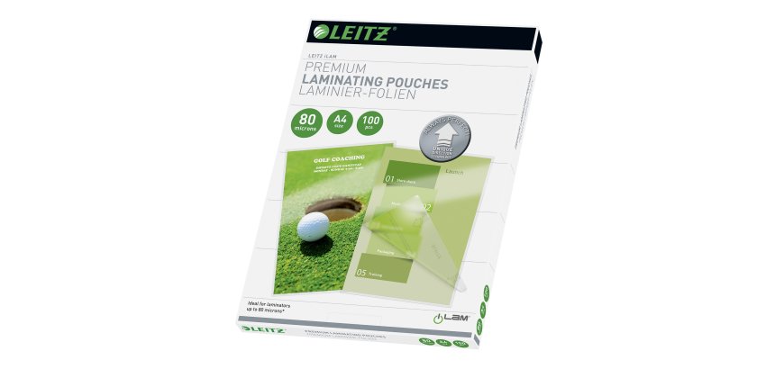 Boîte de 100 pochettes de plastification Leitz A4 80 microns