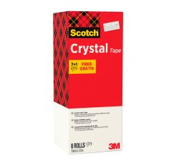 Pack de 7 cintas adhesivas Scotch Crystal transparente + 1 GRATIS 