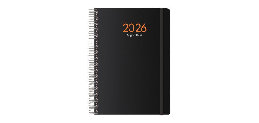 Agenda Syncro dia página 15 x 21 cm negro