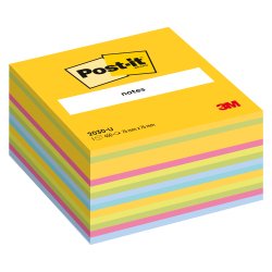 Bloc cube repositionnable multicouleurs Post-It 76 x 76 mm - bloc de 450 feuilles