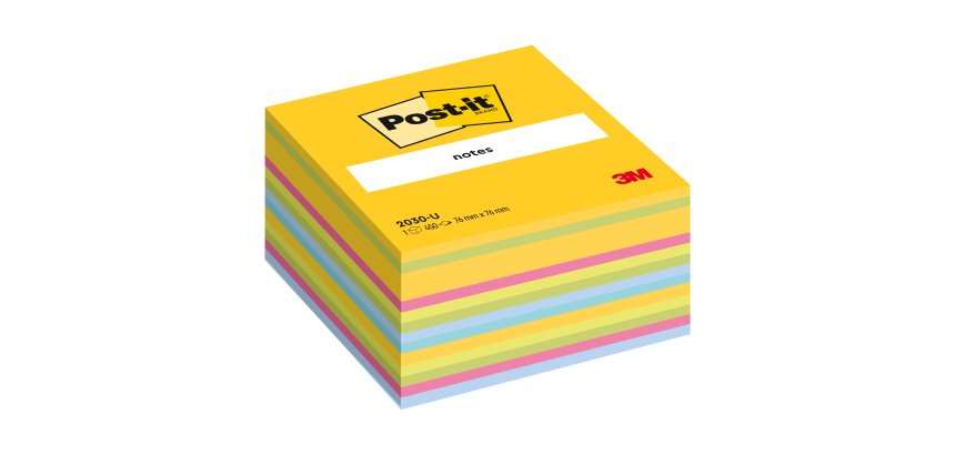 Bloc cube multicouleurs Post-It 76 x 76 mm - bloc de 450 feuilles