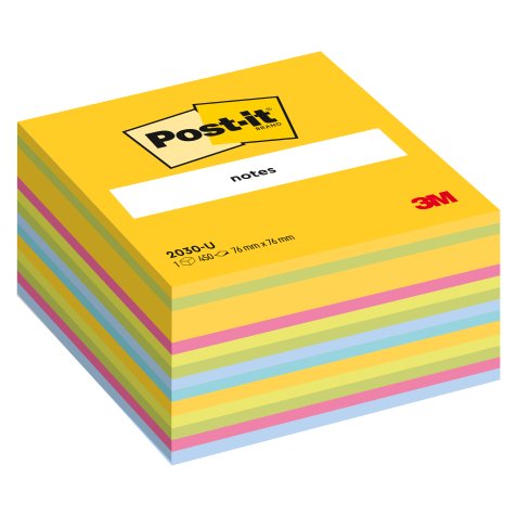 Bloc cube multicouleurs Post-It 76 x 76 mm - bloc de 450 feuilles