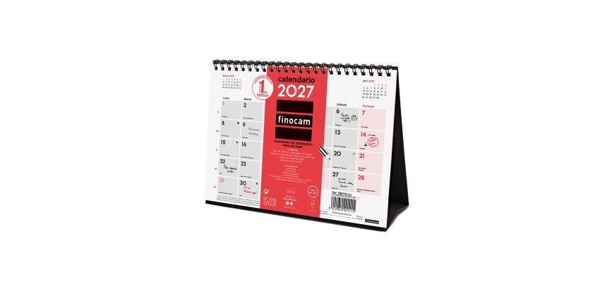 Calendario Sobremesa S 210x150 Mes Vista Escribir Finocam