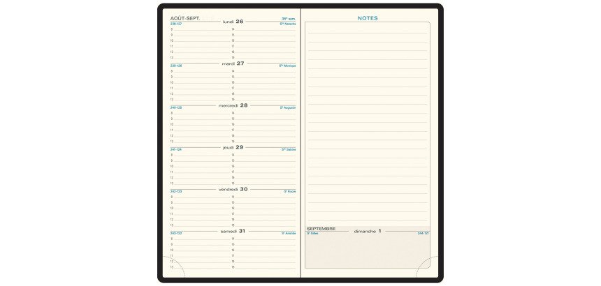 Agenda Exacompta Espace 17 Classique semainier - Année 2026 - 9 x 17,5 cm