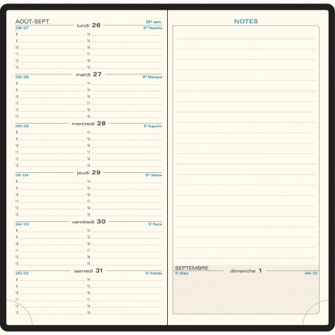 Agenda Exacompta Espace 17 Classique semainier - Année 2026 - 9 x 17,5 cm