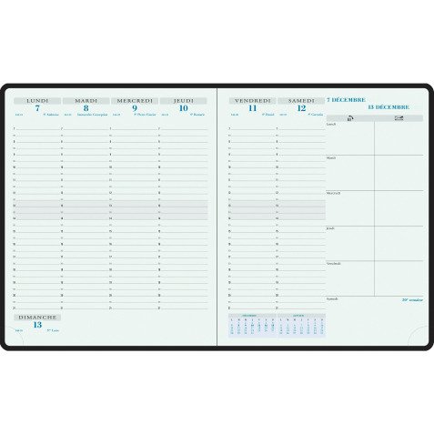 Agenda Exacompta Horizons 22 Classique semainier - année 2025 - 18,5 x 22,5 cm noir