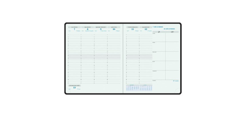 Agenda Exacompta Horizons 22 Classique semainier - année 2026 - 18,5 x 22,5 cm noir
