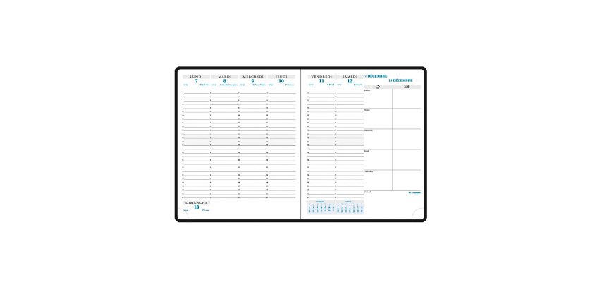 Agenda Exacompta Horizons 22 Classique semainier - année 2027 - 18,5 x 22,5 cm noir