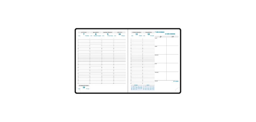 Agenda Exacompta Horizons 22 Classique semainier - année 2027 - 18,5 x 22,5 cm noir