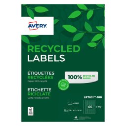 Etiquette adresse multi-usage recyclée 38,1 x 21,2 mm Avery LR7651-100 blanche - Boîte de 6500