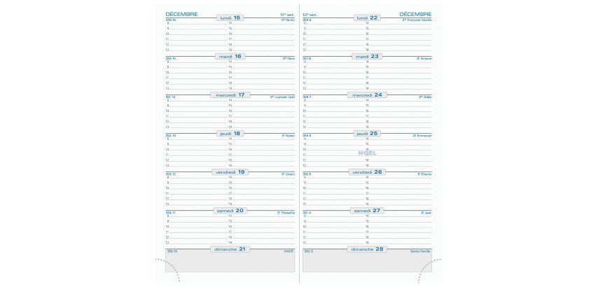 Agenda Exacompta SL17 Classique semainier - Année 2027 - 9 x 17,5 cm