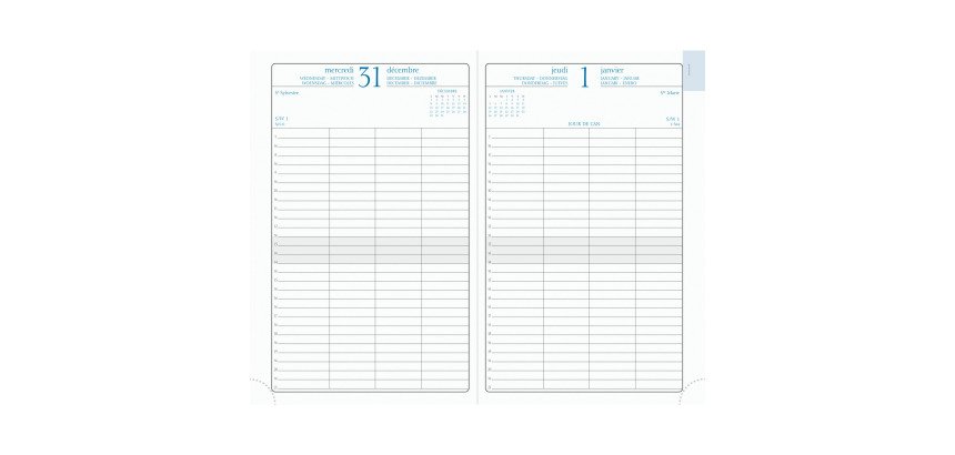 Agenda Exacompta Planifié 21 Rendez-vous - Année 2026