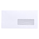 Box of 500 envelopes, 80 g, 110 x 220 mm, with window 45 x 100 mm, self-adhesive flap with protective strap