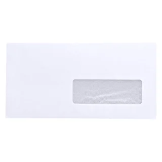 Enveloppe DL à grande fenêtre - blanche + autocollante - 110x220 mm