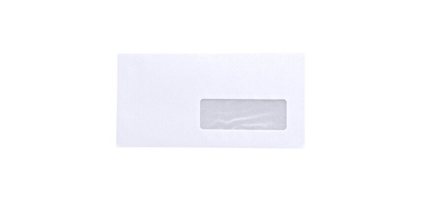 Sobre 110 x 220 mm Bruneau 80 g con ventana 45 x 100 mm blanco - Caja de 500