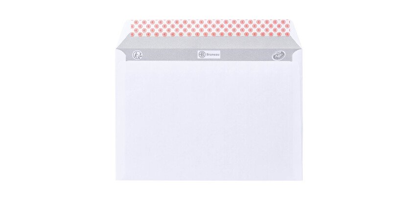 Enveloppe Bruneau 80 g/m² blanche avec bande protectrice - Boîte de 500
