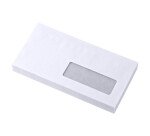 Enveloppe 110 x 220 mm Bruneau 80 g met venster 35 x 100 mm wit - Doos van 500