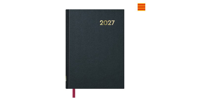 Agenda Sintex dia página 14 x 20 cm negro catalán