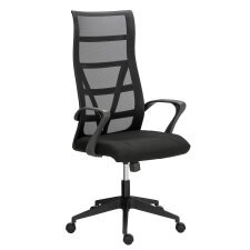 Fauteuil de bureau Bruneau Optyma tissu et maille - avec accoudoirs - Mécanisme Basculant centré - Pied noir