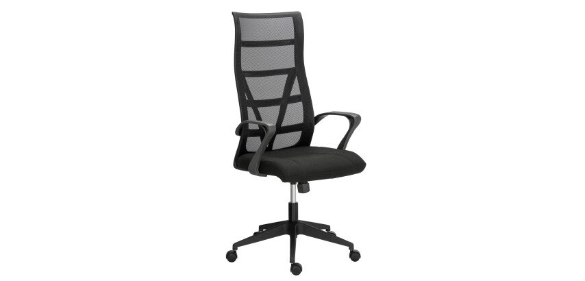 Fauteuil de bureau Bruneau Optyma tissu et maille - avec accoudoirs - Mécanisme Basculant centré - Pied noir