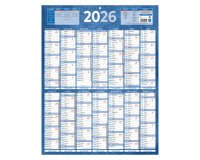 Calendrier annuel mural 2026 - 14 mois recto / blanc verso - 55 x 43 cm