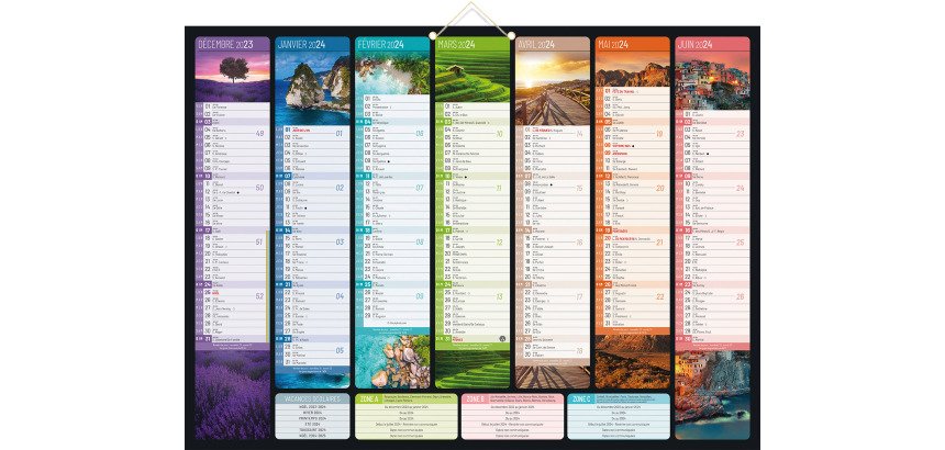 Calendrier semestriel mural 2026 - Bancolor - 40,5 x 55 cm