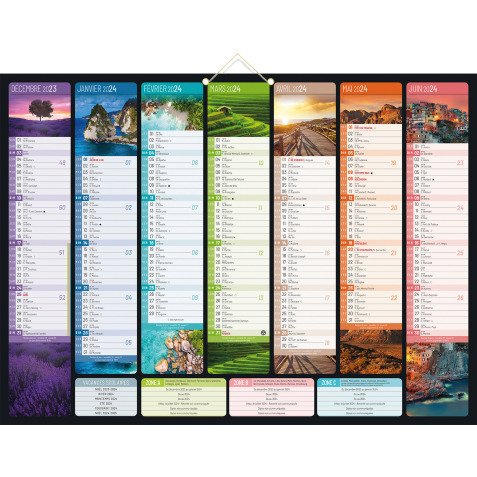 Calendrier semestriel mural 2026 - Bancolor - 40,5 x 55 cm