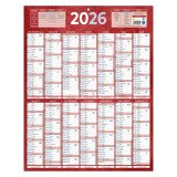 Calendrier annuel mural 2025 - 14 mois recto / blanc verso - 55 x 43 cm