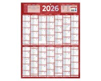 Calendrier annuel mural 2026 - 14 mois recto / blanc verso - 55 x 43 cm