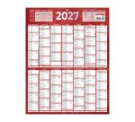 Calendrier annuel mural 2027 - 14 mois recto / blanc verso - 55 x 43 cm