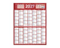 Calendrier annuel mural 2027 - 14 mois recto / blanc verso - 55 x 43 cm